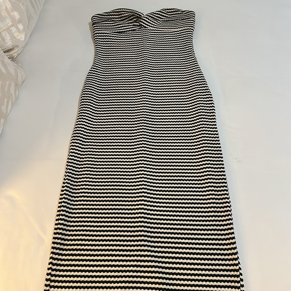 NWOT Misguided Strapless Bodycon Maxi Dress in Black and White Size S - Picture 9 of 12
